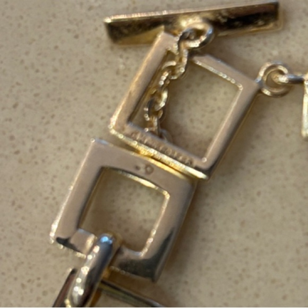 Sterling Silver Geometric Toggle Clasp Necklace - image 2